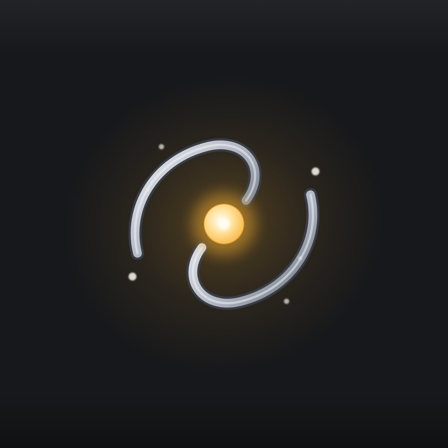 A two-armed palladium spiral galaxy with a warm amber core and sparse stars.