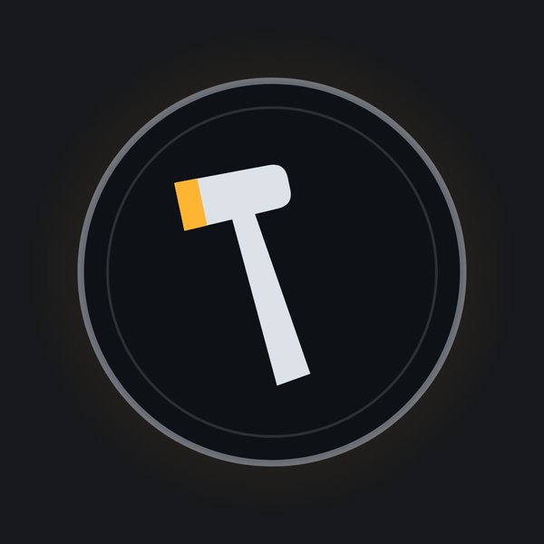 A roundel holding a hammer with an amber striking face.